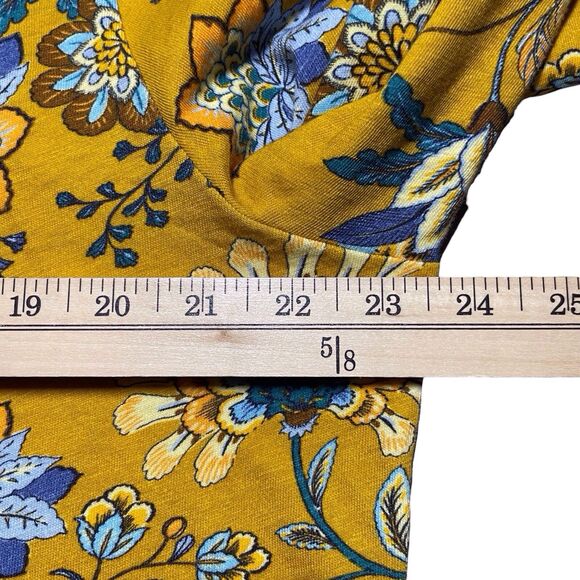 SOFT SURROUNDINGS Lorna Button Front Top Size 1X Golden Floral Long Sleeve Boho - Picture 14 of 16